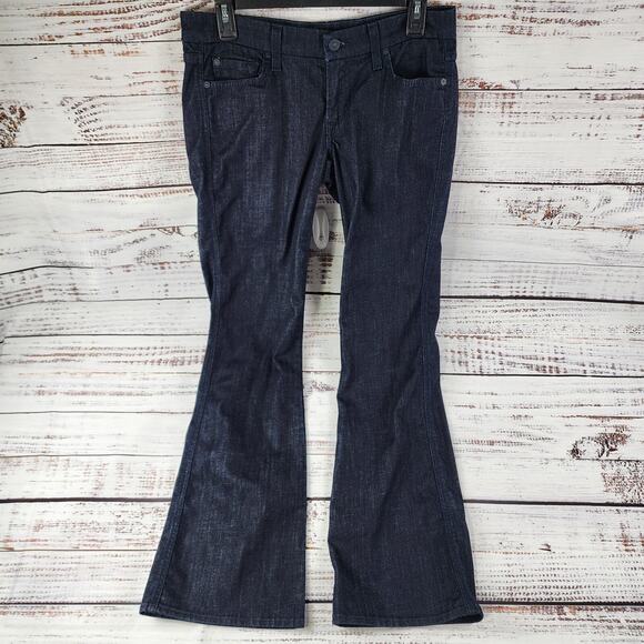 7 For All Mankind The Lexie Petite Bootcut Stretch Jeans 29 Dark Wash USA Made - Picture 1 of 10